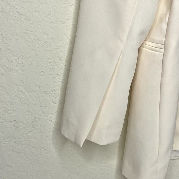 NWT ASOS Curve Ivory Cream Blazer Jacket Women’s 16 Preppy Quiet Luxury Elegant - Picture 3 of 7